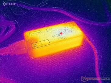 A hálózati adapter hőmérséklete nagy terhelés mellett meghaladja az 53 °C-ot