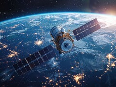 Egy mesterséges intelligencia által generált kép egy Föld körül keringő műholdról. (Kép forrása: Alexander Лобач, Adobe Stock)