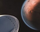 Egy bolygó felé tartó űrhajót ábrázoló kép. (Kép forrása: SpaceX - Pexels)