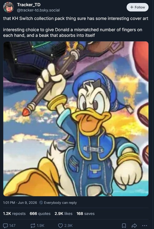 Donald Duck illusztráció a Kingdom Hearts Collection műalkotásán