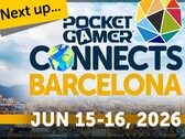 A Pocket Gamer Connects Barcelona 2026 hivatalos promóciós grafikája.