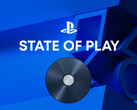 A PlayStation State of Play szalagcímkéje, amelyen a PS5 lemez látható
