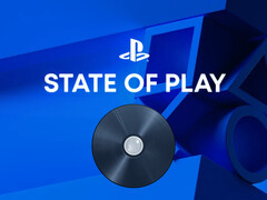 A PlayStation State of Play szalagcímkéje, amelyen a PS5 lemez látható