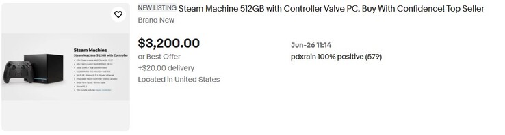 Steam Machine az eBay-en. 