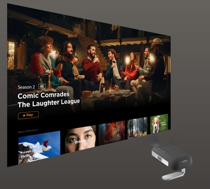 A Viewsonic M1 Max hordozható projektor beépített Google TV videó streaming funkcióval rendelkezik. (Kép forrása: Viewsonic)