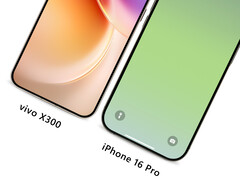 A Vivo X300 egy iPhone 16 Pro mellett, balról jobbra. (Kép forrása: Han Bo Xiao - szerkesztve)