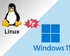 Linux vs Windows 11 játékteljesítmény összehasonlítás Tux és Windows logókkal