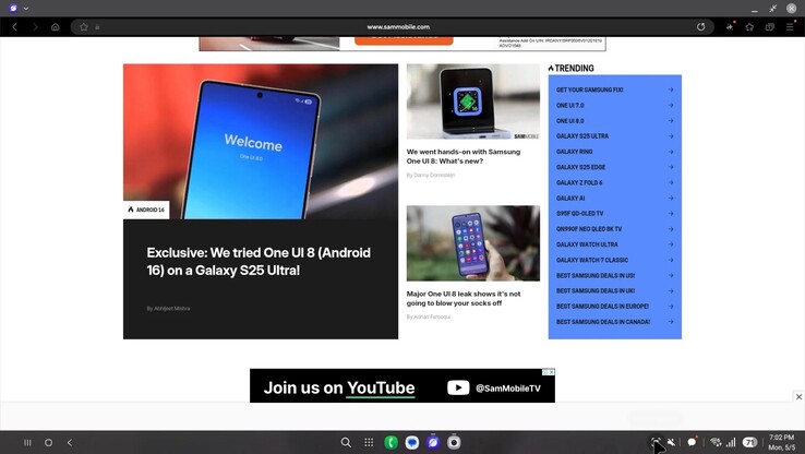 Samsung DeX a One UI 8-ban. (Kép forrása: SamMobile)