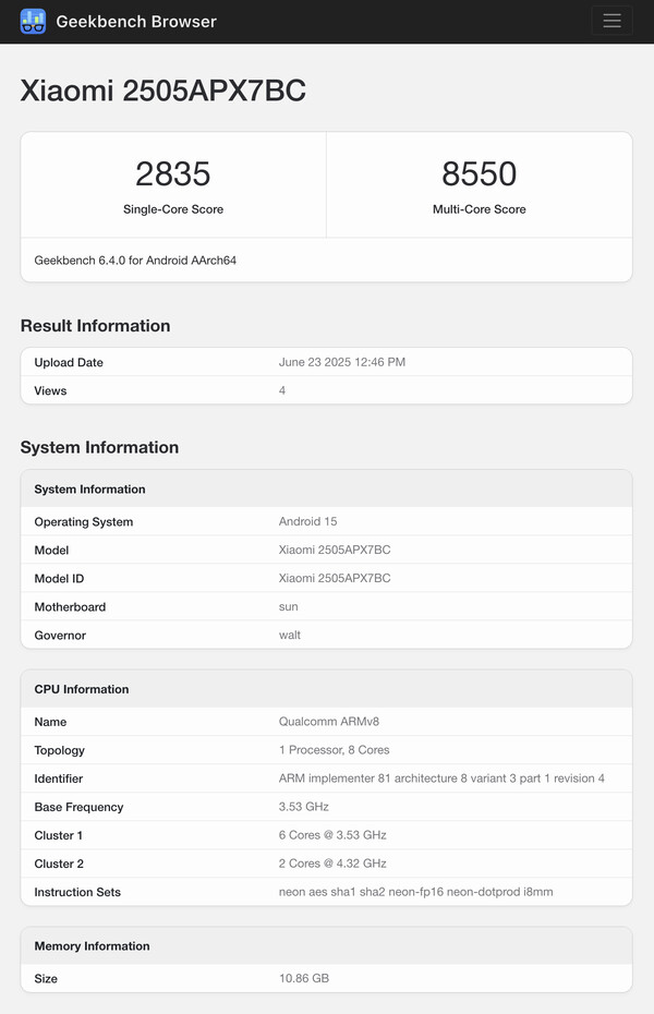 (Kép forrása: Geekbench)
