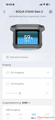 Az áttekintés az akkumulátor állapotát mutatja...