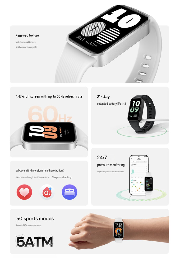 A Redmi Band 4 főbb jellemzői (gépi fordítás)