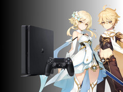 Genshin Impact karakterek a PS4 mellett (Kép forrása: Cognosphere, Sony PlayStation szerkesztéssel)
