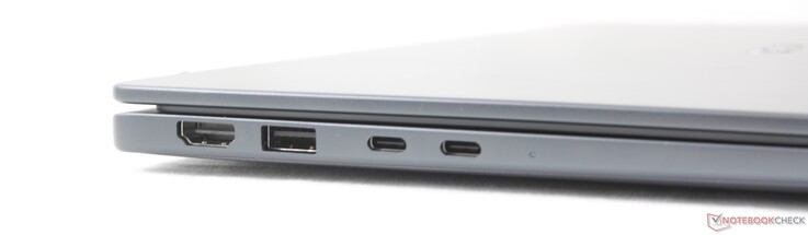 Bal oldalon: HDMI 2.1, USB-A 3.2 Gen. 1 (5 Gbps), 2x USB-A 4.0 DisplayPort 2.1-el és Power Delivery-vel