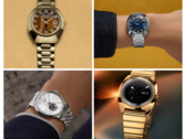 Balról balra fentről balra lentről balra, az óramutató járásával megegyező irányban (a képen), a Q Timex 1972-es Time Machine újrakiadása barna számlapjával, ugyanez az újrakiadás kék számlapjával, a Q Timex 1975-ös Enigma újrakiadása, és a Timex x Peanuts Marlin Automatic. (Kép forrása: Timex - Szerk.)