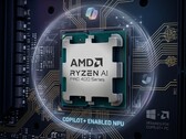 AMD Ryzen AI PRO 400 sorozat AI generált Copilot témájú háttérrel.