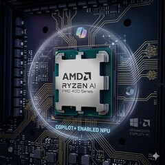 AMD Ryzen AI PRO 400 sorozat AI generált Copilot témájú háttérrel.
