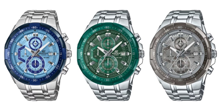 Balról jobbra: Casio EFR-539DE-2AV, EFR-539DE-3AV és EFR-539DE-8AV. (Kép forrása: Casio, szerkesztés)