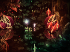 A Dap hátborzongató pixel-art környezeteket kínál, amelyek néhány ecsetvonással váltanak a szépség és a rettegés között. (Kép forrása: Steam)