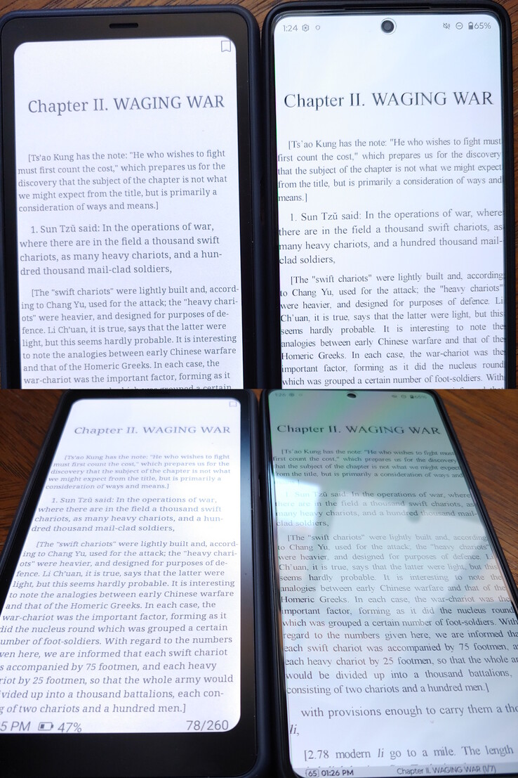 Kaleido 3 vs OLED. Árnyékolt ablak.