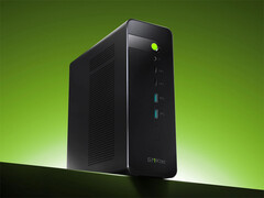 Az Evo-X5 Pro valamivel megfizethetőbb, mint a Minisforum MS-S1 Max-P495. A képen: a mini PC előlapját bemutató promóciós kép.
