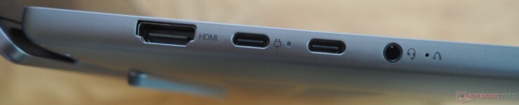 bal oldal: HDMI, 2x USB-C 3.1 Gen2 (DP 1.4 + PD), audio