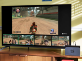 Egy promóciós kép egy dokkolt Nintendo Switch 2-ről, amint Mario Kart World-öt játszik (kép forrása: Nintendo)