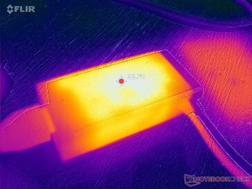 A hálózati adapter 36 C fölé emelkedik igényes terheléseknél