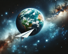Amikor egy papírrepülőgépet indítanak az ISS-ről, az túléli a Föld légkörébe való visszatérést, de elég, mielőtt elérné a földet. (Kép forrása: DallE3)