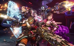 Borderlands 4 páncélterem vadászok háttal egymásnak állva, fegyverrel a kézben