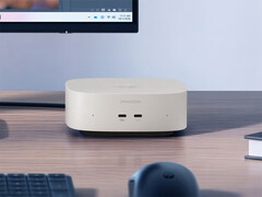 Az UFS-változat jelenleg 499,99 dollárba kerül. A képen: a mini PC elejét bemutató promóciós kép.