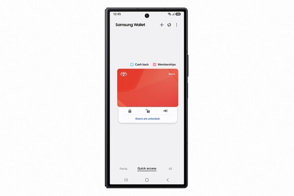 A Toyota Digital Key felhasználói felülete a Samsung Walletben. (Kép forrása: Samsung)