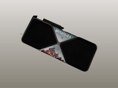 Az RTX 5090-et ábrázoló képen egy egyedi Battlefield 6 csomagolást láthatunk (Kép forrása: Nvidia)