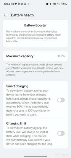 Néhány képernyőfotó a OnePlus állítólagos Charging Limit frissítéséről. (Forrás: OnePlus System Apps Telegram channel via Android Authority)