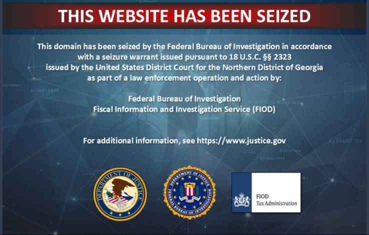 FBI domain lefoglalás üzenet az Nsw2u Switch ROM weboldalon (Kép forrása: screenshot, Nsw2u.com)