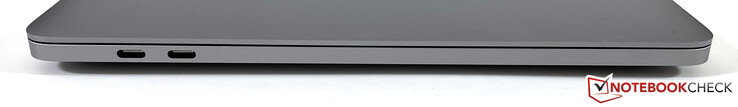 Left side: 2x Thunderbolt 3 (USB-C 4, 40 Gbps, Power Delivery, DisplayPort ALT mode)
