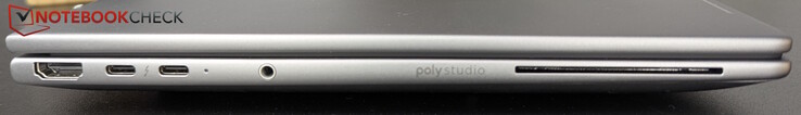Balra: HDMI 2.1, 2x Thunderbolt 4, fejhallgató-csatlakozó, SmartCard-olvasó