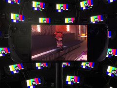 A 9 játék mindössze 10 dollárért vásárolható meg. Képeken: Demon Turf fut a Steam Deck-en, a háttérben több kézi játékkal. (Kép forrása: Valve - szerkesztve)