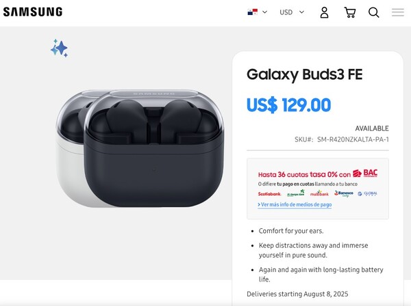 A Galaxy Buds 3 FE magasabb áron lesz kapható, mint a Galaxy Buds FE. (Kép forrása: Samsung)