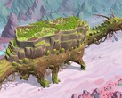 Egy kép, amely egy várost mutat a The Wandering Village-ben, amely most 50%-os kedvezménnyel kapható a Steamen.