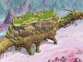 Egy kép, amely egy várost mutat a The Wandering Village-ben, amely most 50%-os kedvezménnyel kapható a Steamen.