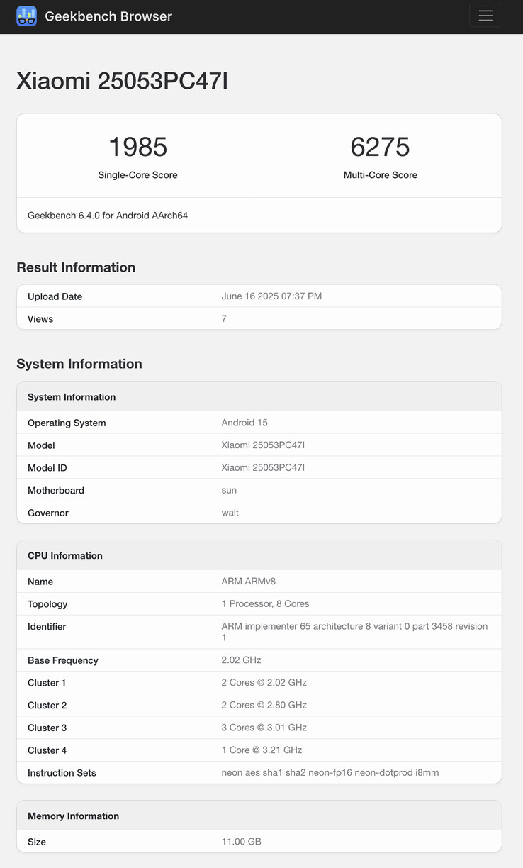 (Kép forrása: Geekbench)
