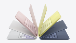 MacBook Neo ezüst, blush, citrus és indigó színekben