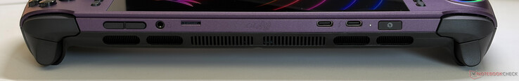 Csatlakozók: Hangerőszabályzó, 3,5 mm-es sztereó csatlakozó, microSD Express, 2 db USB-C 4.0 (Thunderbolt 4-kompatibilis, 40 Gbps, DisplayPort, DisplayPort, Power Delivery 3.0), bekapcsológomb ujjlenyomat-olvasóval