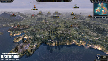 Egy kép, amely a világ térképén látható városokat ábrázolja az A Total War Saga: Thrones of Britannia című játékban.