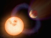 Egy kép, amely egy exoplanétát és egy csillagot ábrázol az univerzumban.