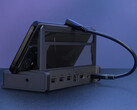 Az Asus ROG Bulwark DG300 egy univerzális dokkolóállomásnak készült. A képen: a dokkoló egy telefonhoz csatlakoztatva. (Kép forrása: Asus)