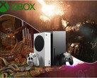 A hamarosan megjelenő Xbox-exkluzív játékok: a Gears of War: E-Day és a Clockwork Revolution az Xbox Series konzolokkal és logóval.