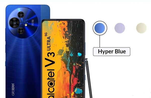 Az Alcatel V3 Ultra három színben lesz kapható, köztük Hyper Blue színben. (Kép forrása: Flipkart)