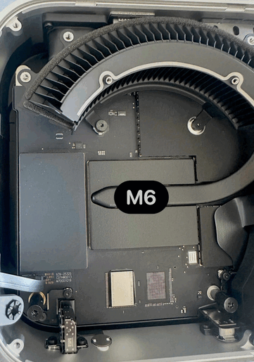 A NAND az M6 Mac Mini-re van forrasztva