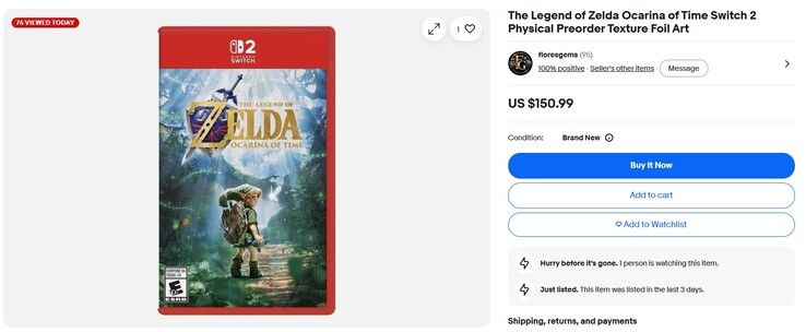 A Zelda: Ocarina of Time remake felkerült az eBay-re.